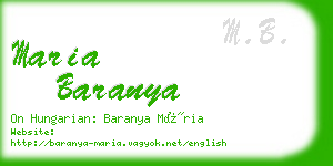 maria baranya business card